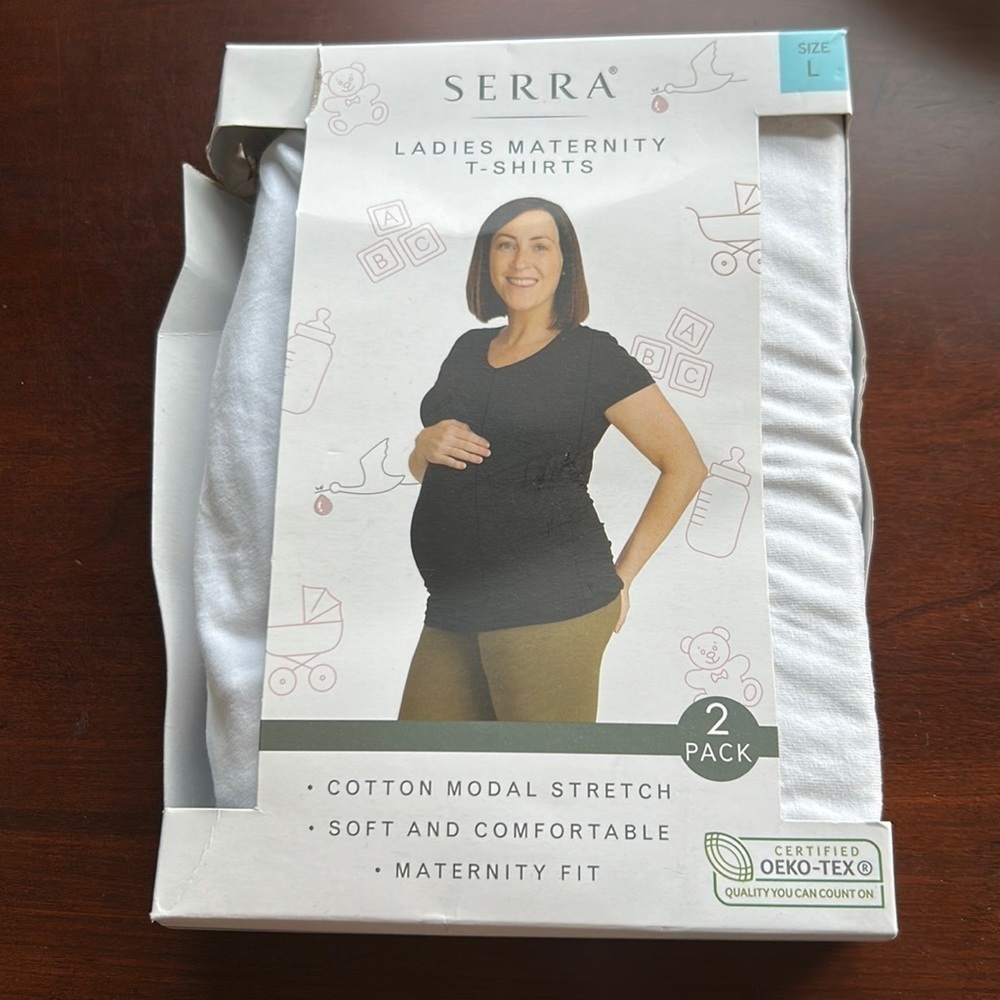 Serra size large maternity short sleeve T-Shirts white size large new in box